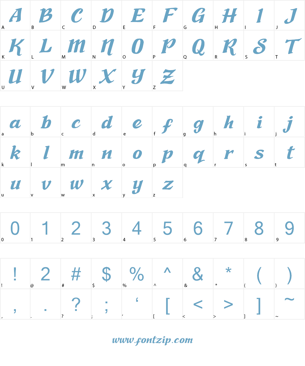 Nadia Sofia Font Character